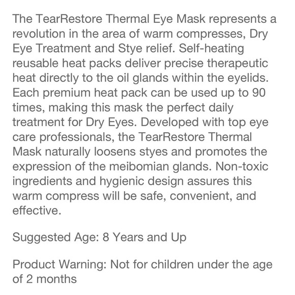 TearRestore Open-Eye Thermal Mask - Picture 4 of 5